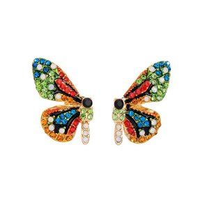 Multi Color Crystal Butterfly Stud Earrings